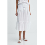 Pamucna suknja Pepe Jeans DARLING boja: bijela, maxi, širi se prema dolje, PL901122