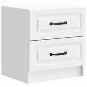 vidaXL Nočna omarica Bela 43 x 34,5 x 44,5 cm Inženirski les