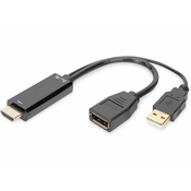 Digitus adapter HDMI M - Displayport 4K 30Hz 20cm AK-330101-002-S