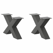 Noge za klub stolic u obliku slova X, 2 kom, antracit, 60 x (30-31) cm, celik