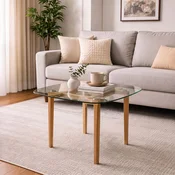 Hanah Home Soft trpezarijski sto 100 × 100 × 75 cm, hrast
