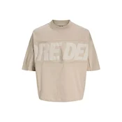 JACK & JONES Majica JCOBIARRITZ  ecru / kapučino