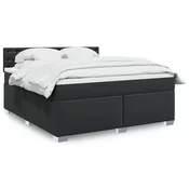 vidaXL vidaXL Box spring postelja z vzmetnico črn 180x200 cm umetno usnje, (21310892)