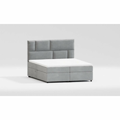 Svijetlo sivi boxspring krevet s prostorom za odlaganje 140x200 cm Lola – Ropez