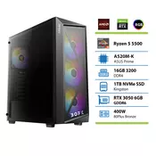 BOFX Namizni računalnik BOFX NASH R5-5500, 16 GB RAM, 1 TB SSD, RTX3050, (5000221131)