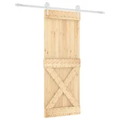 Vidaxl Drsna vrata Naravna in bela 80 x 210 cm Masiven borov les