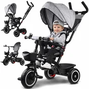 Dječji bicikl s tri kotača Tiny Bike 3u1 s rotirajućim krovom SP0650