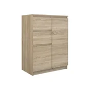 Topeshop KOMODA 2D2S, VIŠINA 97 CM, 2 VRATA, 2 PREDALA, HRAST SONOMA