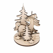 Rayher. Lesena maketa Praznični samorog set 2 premer 6 cm v=8,2 cm