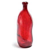 MHOME Vaza 14xh37cm/rdeča/steklo