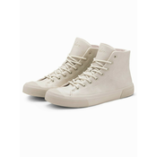 Ombre Mens high-top sneakers shoes with rubber toe - cream