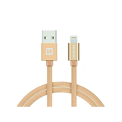 Swissten USB - lightning podatkovni in polnilni kabel, zlate barve, 2 m