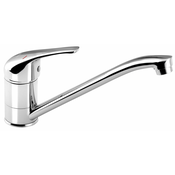 Kuhinjska mešalna pipa HOFFER, 221 mm, kromasta - Kromasta - Medenina - Ročica - Stojalo - Okrogla - Vrtljiva šoba
