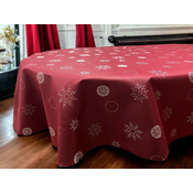 Stolnjak ovalni 160x220cm Snowflakes bordo ( VLK0001360snowflakesbordo )