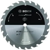 Bosch Standard for Wood list kružne testere za akumulatorske testere 150x1,6x10 T24 2608837673, 150x1,6x10 T24