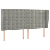 Vidaxl Vzglavje z ušesi svetlo sivo 163x23x118/128 cm žamet