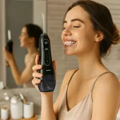 Malatec Aku. 2500mAh brezžična zobna prha črna 300ml + 8 šob