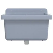 Vidaxl Stenski umivalnik siv 40x40x24 cm smola