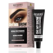 REVERS Revers Henna Pro Barve za obrvi črna krema + aktivator 15 ml
