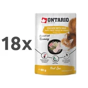 Ontario Cat Herb Line vrečka - piščanec in šunka - 80 g 18 x 80 g