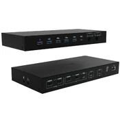 i-tec USB-C KVM priključna stanica za 3 hosta, dvostruki zaslon, napajanje 1x 92W/2x 65W