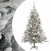 Vidaxl Umjetno božično drevo z okrasnimi kroglami 150 cm 150 LED
