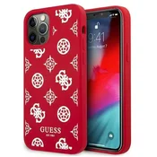 Ovitek Guess Peony za iPhone 12 Pro Max 6.7 rdeč, silikonski