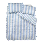 Modra enojna posteljnina 135x200 cm Seersucker Frill Stripe – Catherine Lansfield