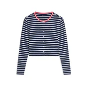 Tommy Jeans Pletena jopa Slim  mornarska / rdeča / bela