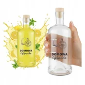 shumee Dekorativna steklenica Tadek 0,5l z limoninim potiskom za likerje, alkohol, sokove