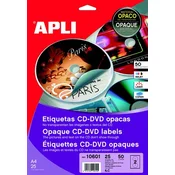 Oznaka, CD/DVD, A4, puni poklopac, mat, APLI Mega 10808/10601