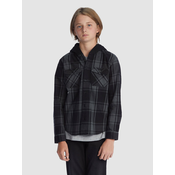 DC Ruckus Hooded Flannel Shirt black/dark shadow plaid