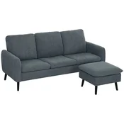 Homestar Kotna zofa postelja 196x140x88 cm siva