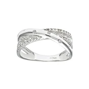 DIAMANT LETERNEL Prstan Ring aus 375 Weißgold mit 0.15 Karat Diamant srebrna