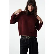 Trendyol Claret Red Pocket Detailed Soft Textured Knitwear Sweater