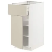 METOD / MAXIMERA Podni element s fiokom/vratima, bela/Havstorp bež, 40x60 cm