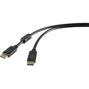 Renkforce Renkforce DisplayPort kabel DisplayPort vtič, DisplayPort vtič 5 m črna RF-5234036 pozlačeni konektorji, s feritnim jedrom DisplayPort kabel, (20537792)