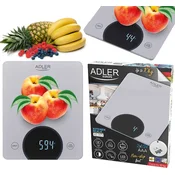 Adler Kuhinjska tehtnica - do 10 kg - LED ADLER AD 3173 srebrna