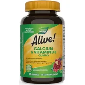 Natures Way – Alive! Kalcij + D3 Gumi Bonboni, 60 kosov
