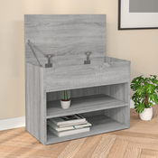 vidaXL Klop za čevlje siva sonoma 60x30x45 cm konstruiran les