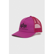 Bombažna kapa Alpha Industries vijolična barva