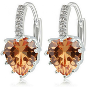 Naušnice Silver Heart - Žuta KP1558