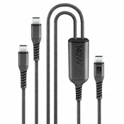 CellularLine USB kabel Cellularline TWIN Charge USB-C v USB-C 140W - Črn