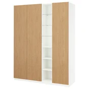 PAX/STORKLINTA Garderobni sestav, bela imitacija hrasta/bela, 185x60x236 cm