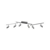 Brilliant LED stropni reflektor Risell, dolžina 142 cm, barva aluminija - Dnevna soba/jedilnica - Sodobni