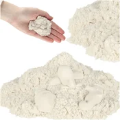 Northix Kinetični pesek 1kg v vreči bele barve