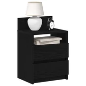 Nocni ormaric s 2 ladice crne boje 40x33x60 cm
