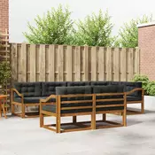 Set vanjskih sofa s jastukom 7 pcs Prirodna i antracit