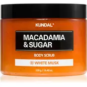 KUNDAL Šecerni piling za tijelo Macadamia & Sugar Body Scrub White Musk - 550 g
