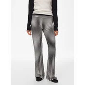 PIECES Hlače PCLAYA črna/bela